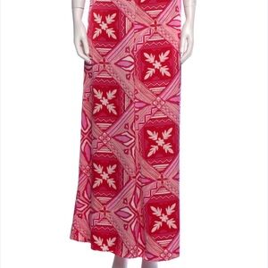 Caroline Constas Red and Pink Floral Wide Leg Pants